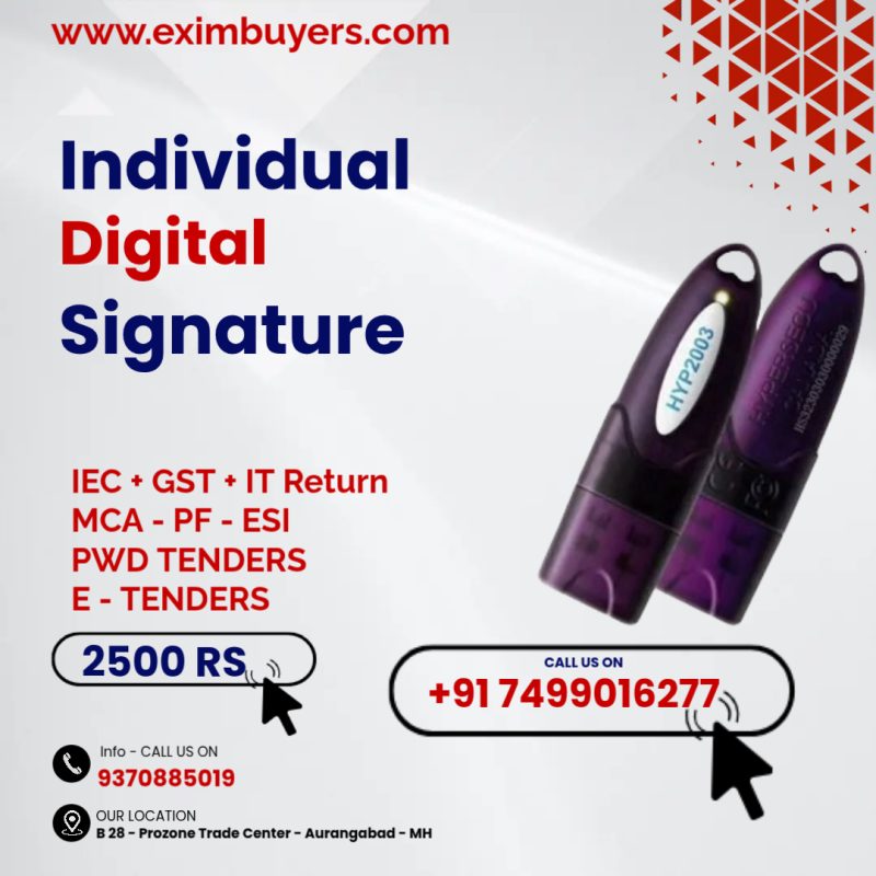 Lowest Price Individual Digital Signature DSC for import export