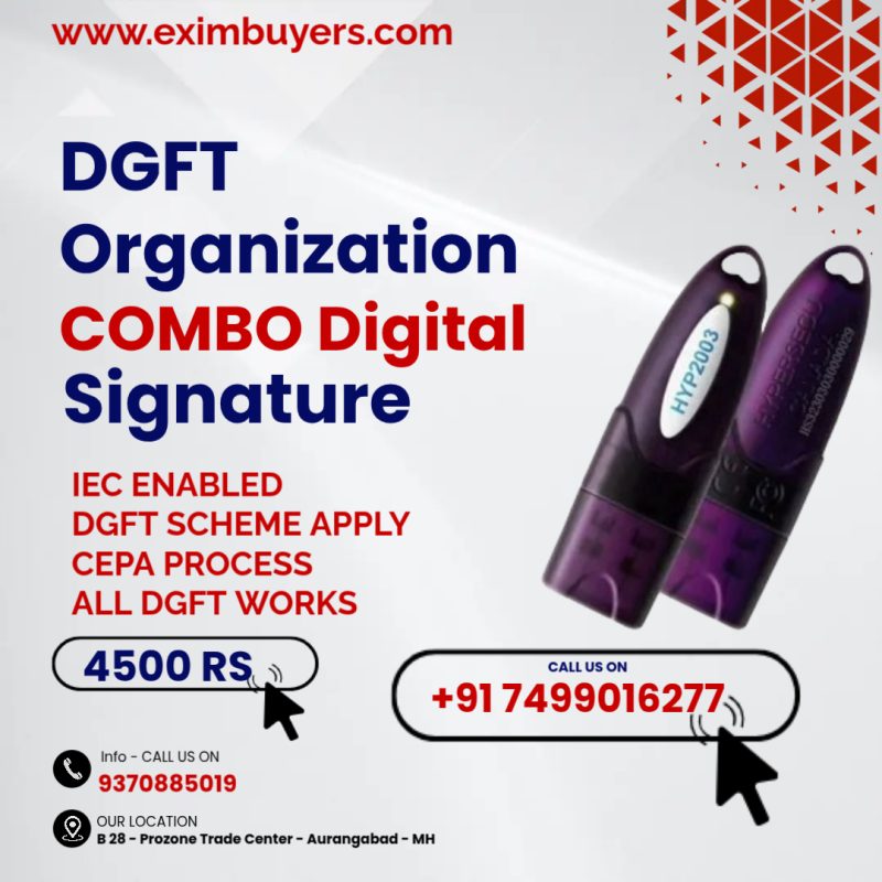 Lowest Price dgft organization Digital Signature DSC for import export
