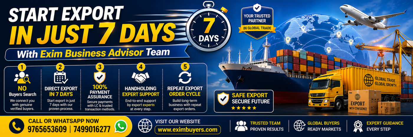eximbuyers get verified export import data start export business in 7 days export order